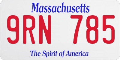 MA license plate 9RN785