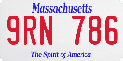 MA license plate 9RN786