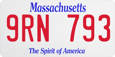 MA license plate 9RN793