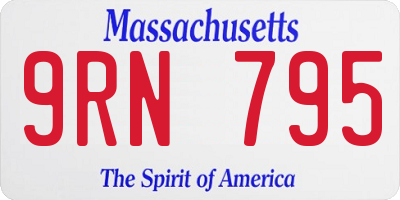 MA license plate 9RN795