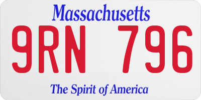 MA license plate 9RN796
