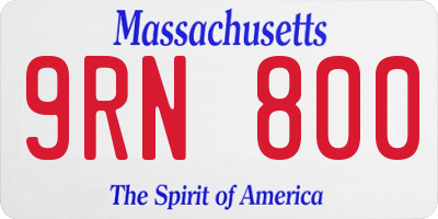 MA license plate 9RN800