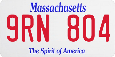 MA license plate 9RN804