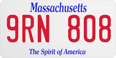 MA license plate 9RN808