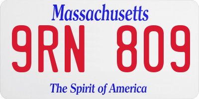 MA license plate 9RN809