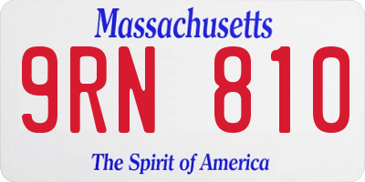 MA license plate 9RN810