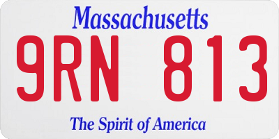 MA license plate 9RN813