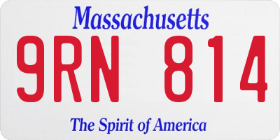 MA license plate 9RN814