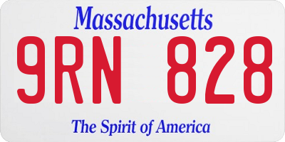 MA license plate 9RN828