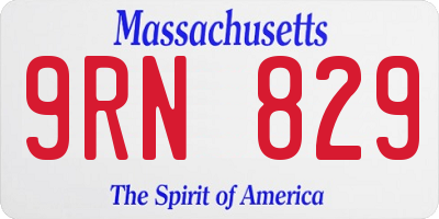 MA license plate 9RN829