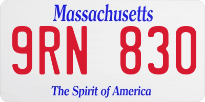 MA license plate 9RN830