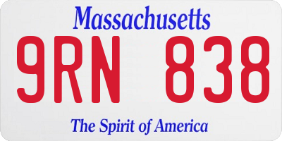 MA license plate 9RN838