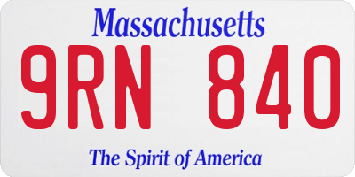 MA license plate 9RN840