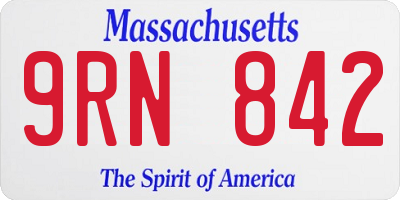 MA license plate 9RN842