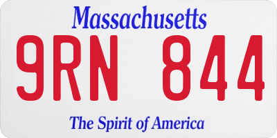 MA license plate 9RN844