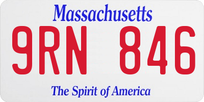 MA license plate 9RN846