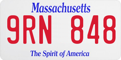 MA license plate 9RN848