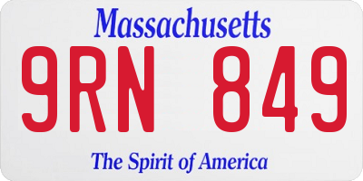 MA license plate 9RN849