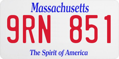 MA license plate 9RN851