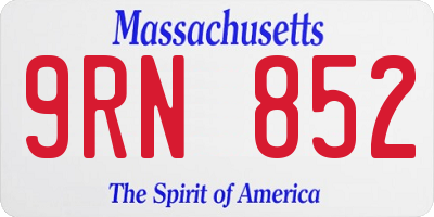 MA license plate 9RN852