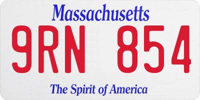 MA license plate 9RN854