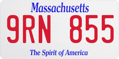 MA license plate 9RN855