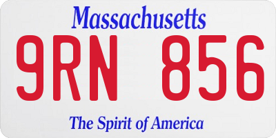 MA license plate 9RN856