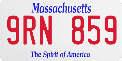 MA license plate 9RN859
