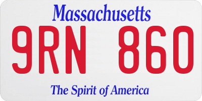 MA license plate 9RN860