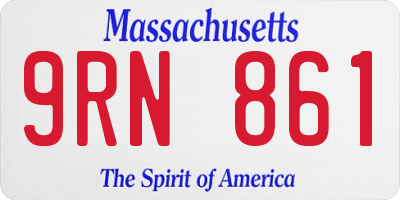 MA license plate 9RN861