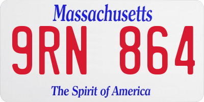 MA license plate 9RN864