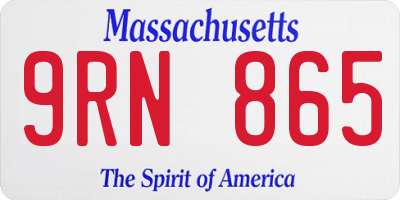 MA license plate 9RN865