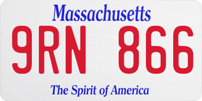 MA license plate 9RN866
