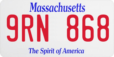 MA license plate 9RN868