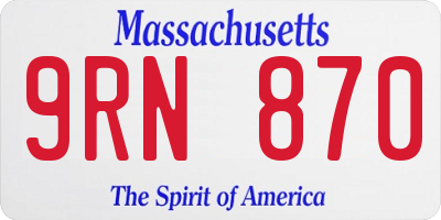 MA license plate 9RN870