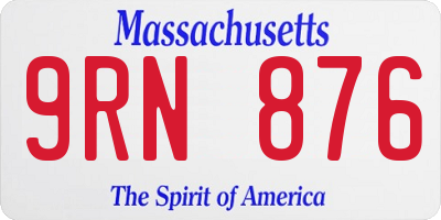 MA license plate 9RN876