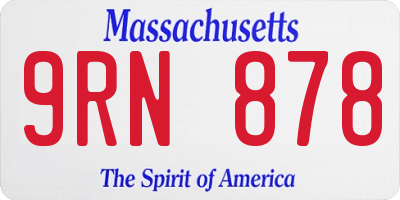 MA license plate 9RN878