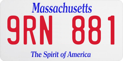 MA license plate 9RN881