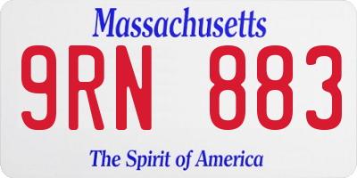 MA license plate 9RN883
