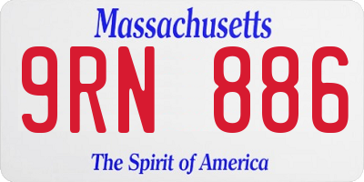 MA license plate 9RN886