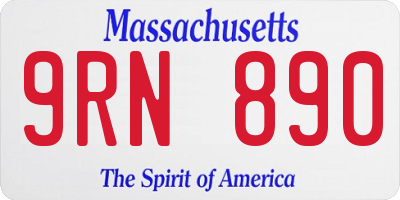 MA license plate 9RN890