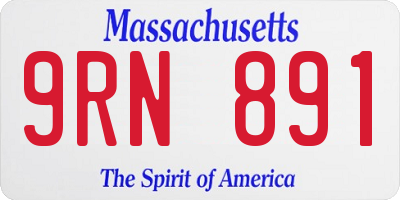 MA license plate 9RN891