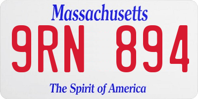 MA license plate 9RN894
