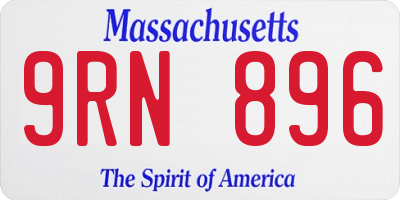 MA license plate 9RN896