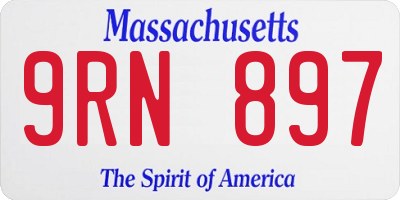 MA license plate 9RN897