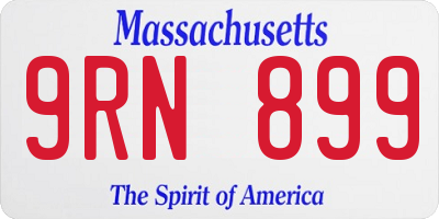 MA license plate 9RN899