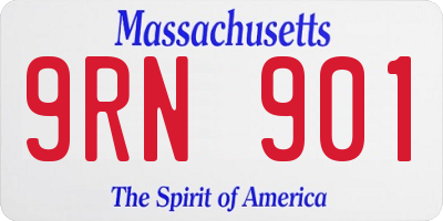 MA license plate 9RN901