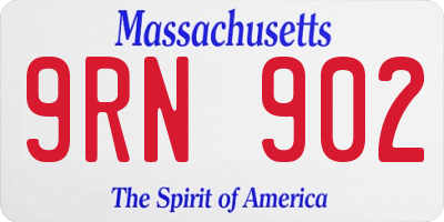 MA license plate 9RN902