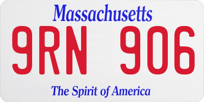 MA license plate 9RN906