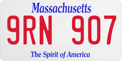 MA license plate 9RN907
